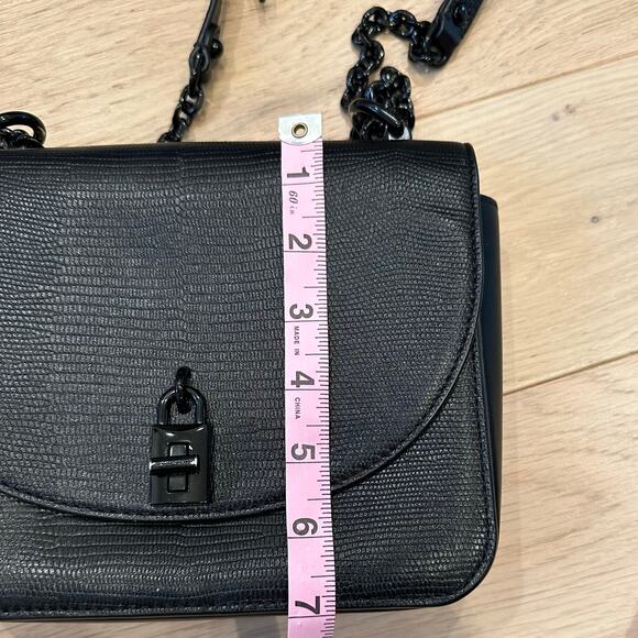 Rebecca Minkoff Love Too Black Chain Leather Crossbody Shoulder Bag Purse - Picture 8 of 8